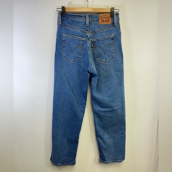 Levi's Ribcage Straight Ankle Jeans, Medium Blue Wash, Size 25 X 27 - Picture 2 of 12